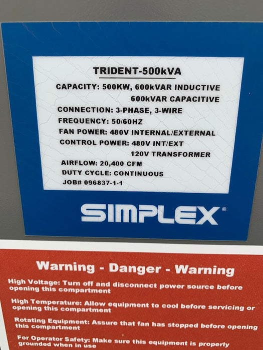 Simplex Trident Trailer Load Bank 500KW