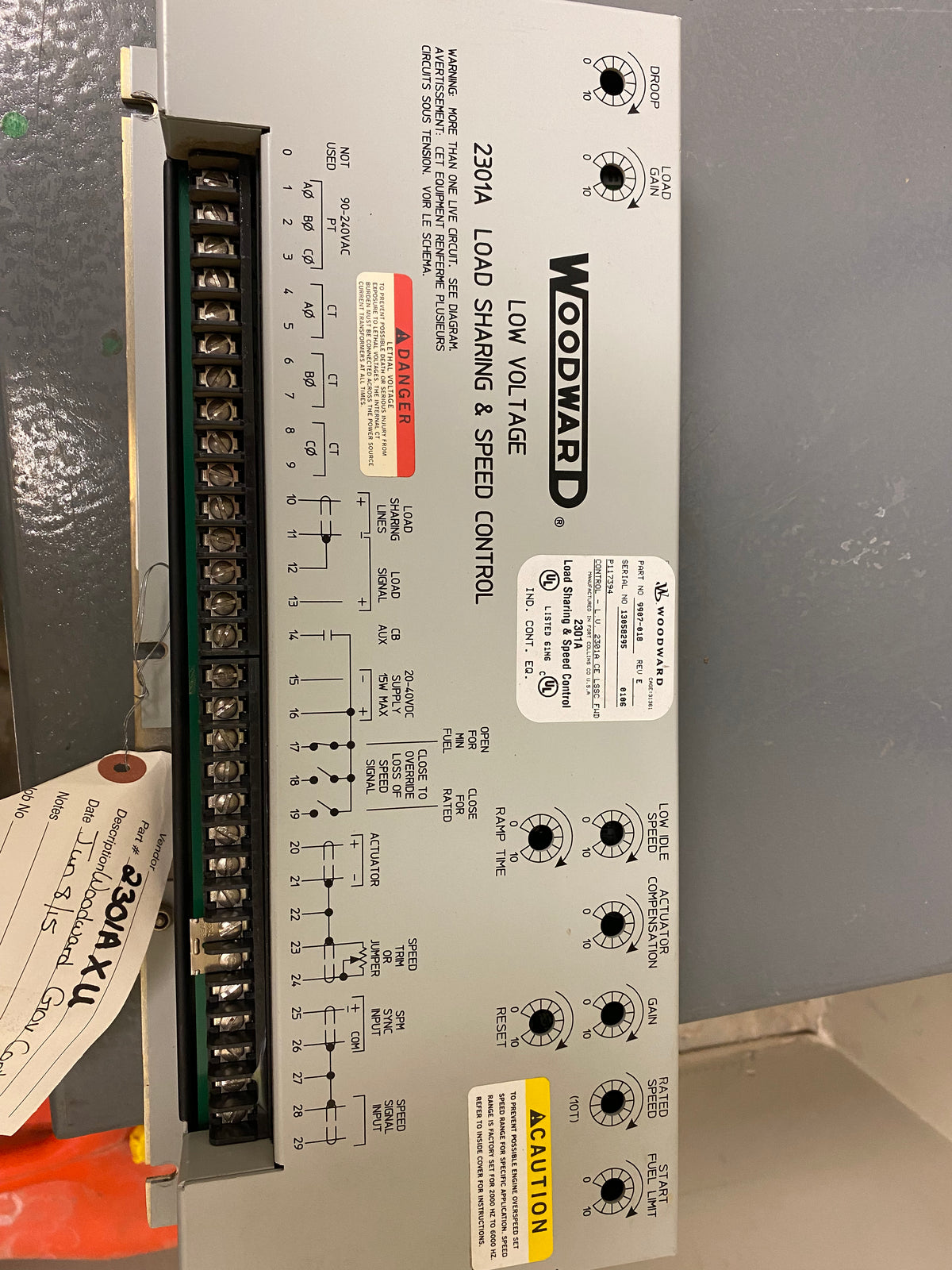 Woodward 2301A load sharing and speed control — Collicutt Equipment