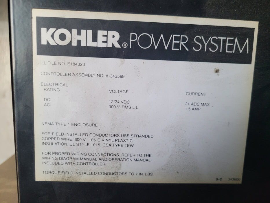 KOHLER DIESEL GENERATOR, 600KW, 277/480 Volt,  3 Phase,