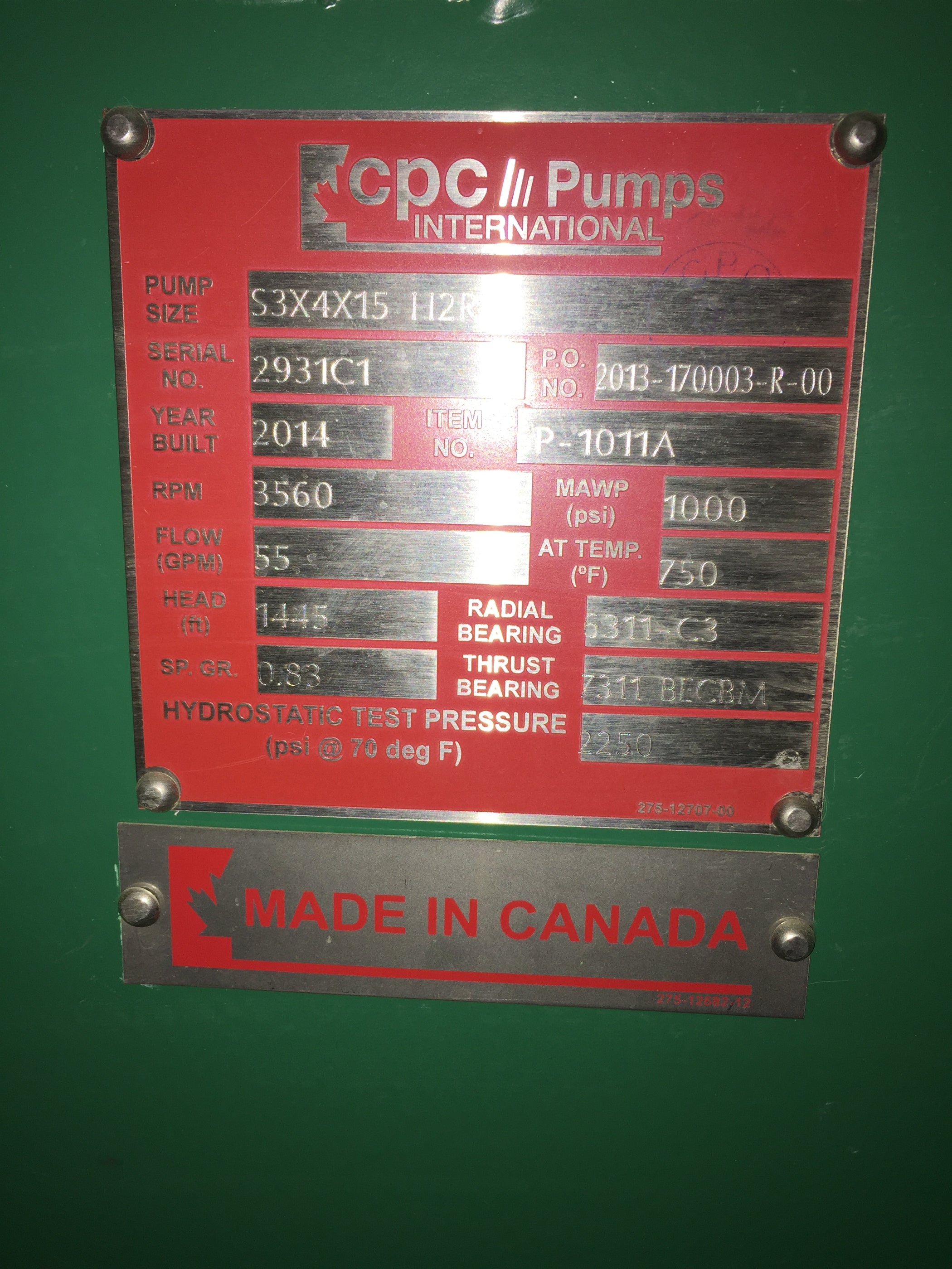 2 CPC PUMPS AND 2 BALDOR MOTORS — Collicutt Equipment