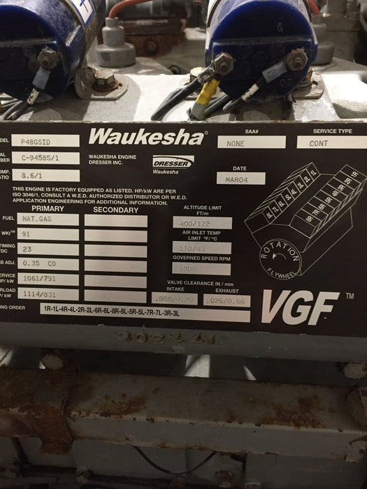 P48 Waukesha 745 KW, 480 Volts Natural Gas Genset (CORE)