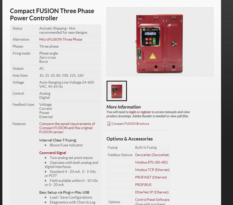 Fusion Compct Controller Compact Fusion Power controller — Collicutt Equipment